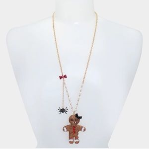 Betsey Johnson SCARY MERRY GINGERBREAD NECKLACE BROWN
